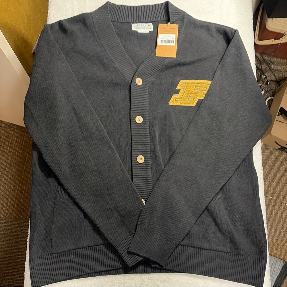 Purdue Boilermakers Vintage Cardigan - Uscape - NWT - Black - Size XL